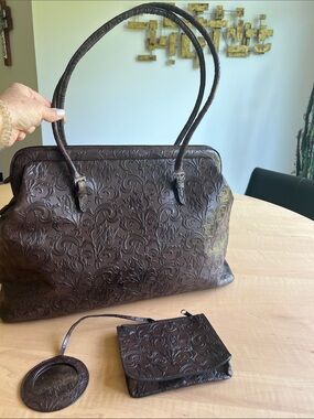 WILSON LEATHER Brown Satchel Handbag Travel Bag Vintage